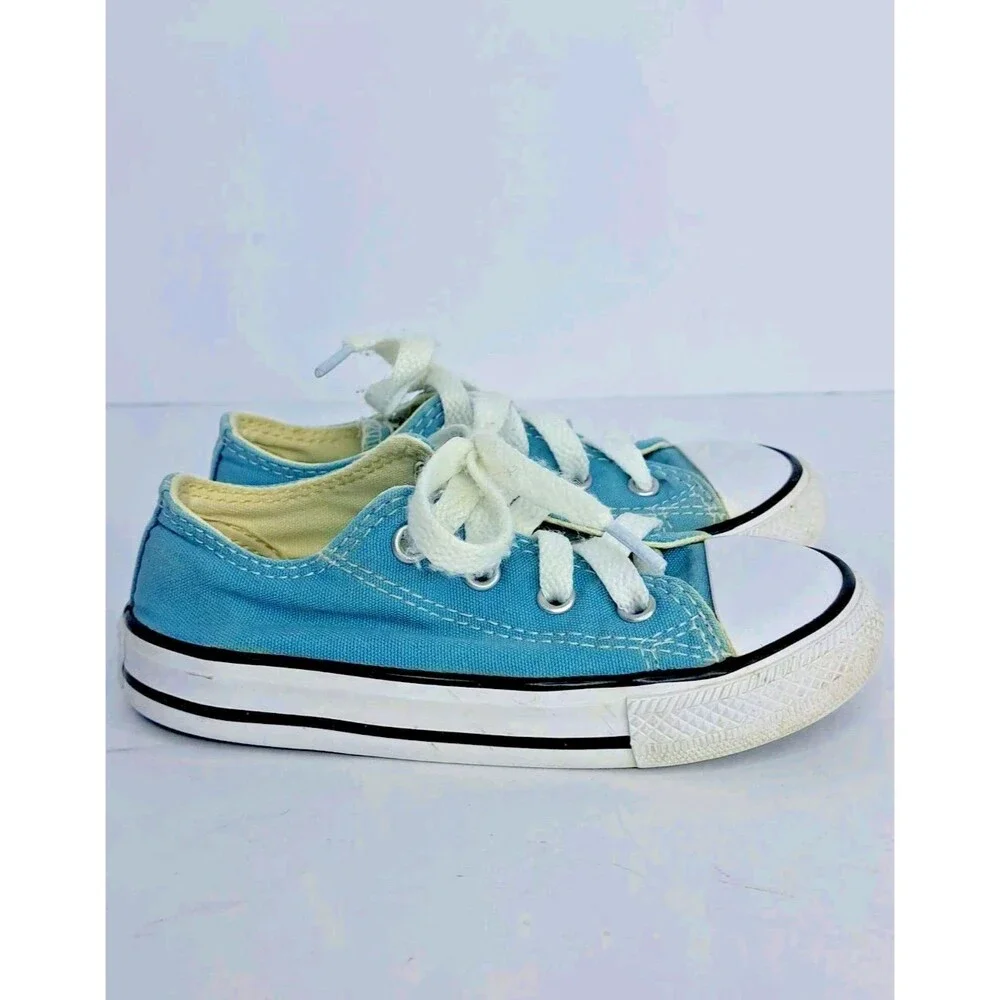 Converse Infants Chuck Taylor All Star Teal Ox Low Top Sneakers Size 8 Euc